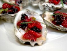 Valentino Las Vegas Oysters with berry salsa Valentino Las Vegas Oysters with berry salsa